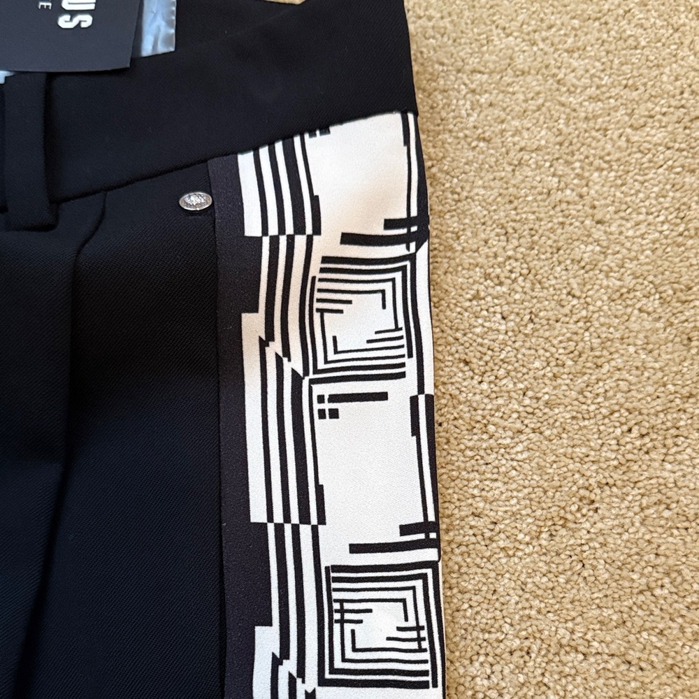 Versus Versace  Women’s Black Pants with White Geometric Accents - Picture 4 of 7